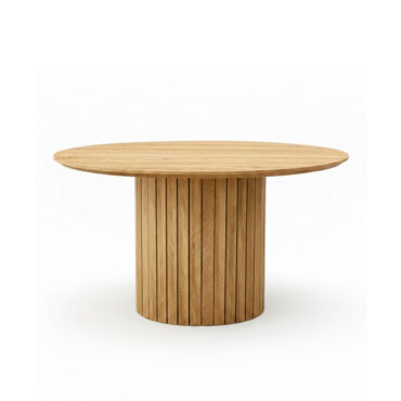 Okrogla masivna hrastova miza